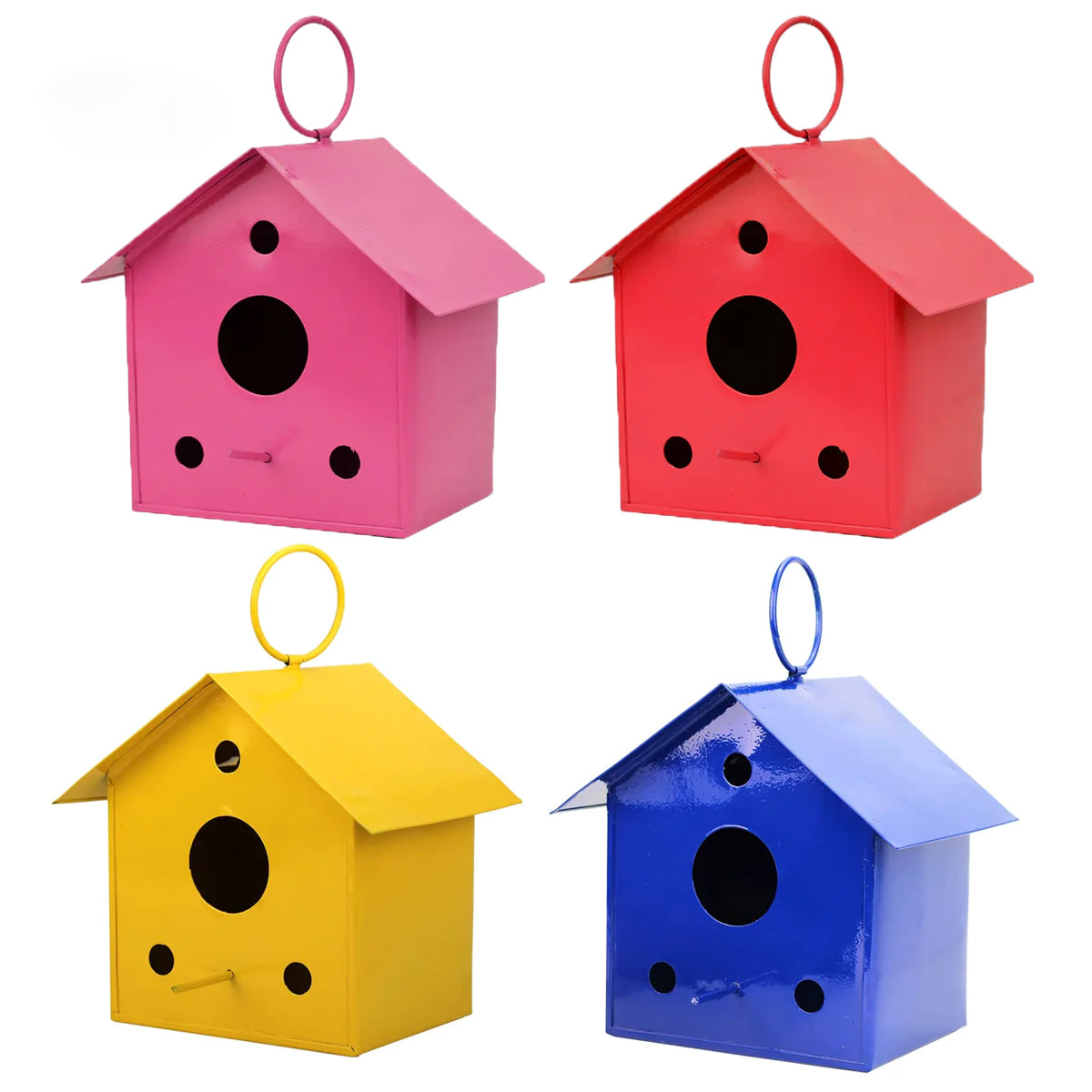 Four Metal Hanging Bird House