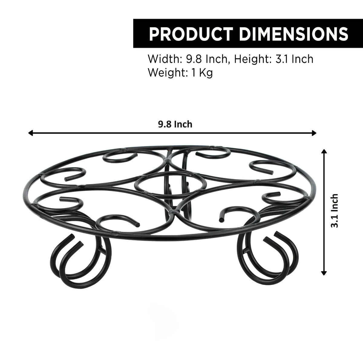 Casa De Amor Gamla Stand / Heavy Duty Pot Stand / Flower Pot Stand / Stand for Balcony Garden (Black)