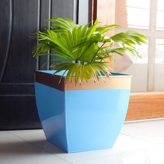 Casa De Amor 12 inches Metal Planters for Living Room | Midland Plant Pots for Indoor Outdoor (Pack of 2)