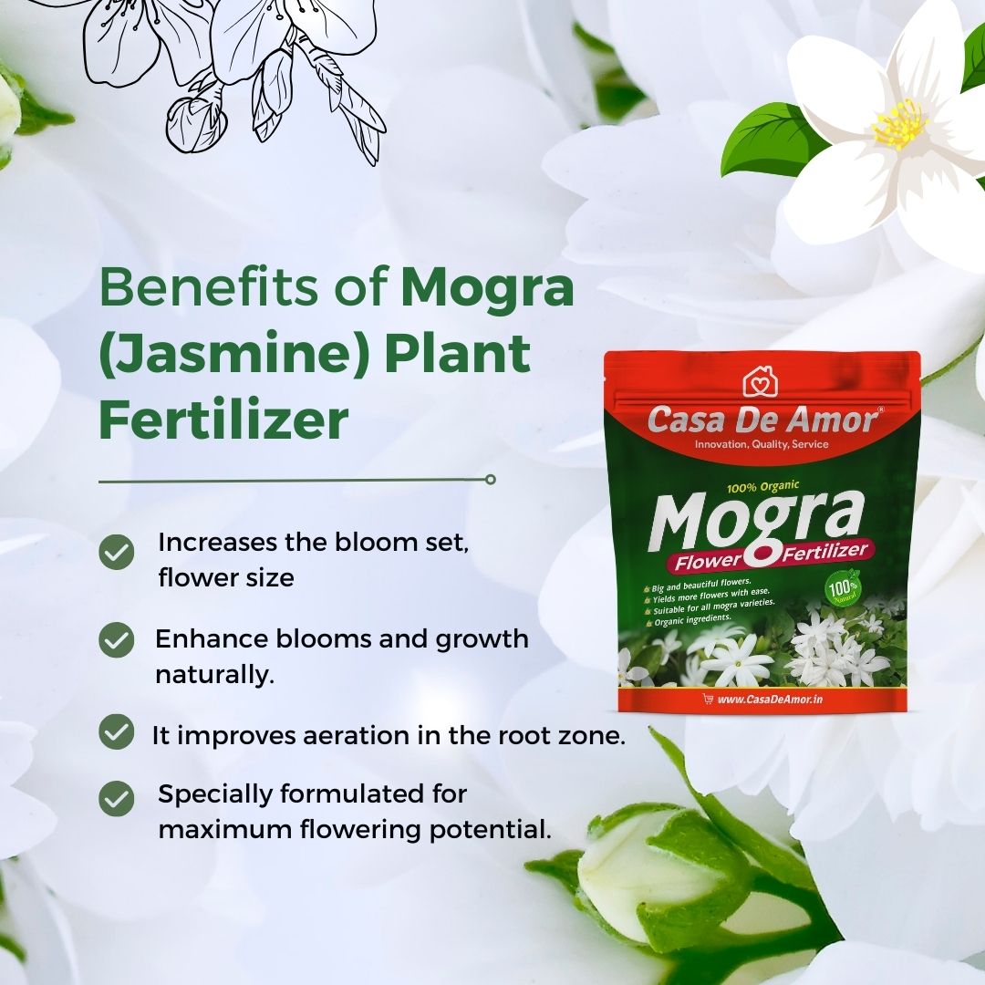 Casa De Amor Organic Mogra / Jasmine Plant Fertilizer | Water Soluble for Abundant Jasmine Blooms and Vibrant Growth