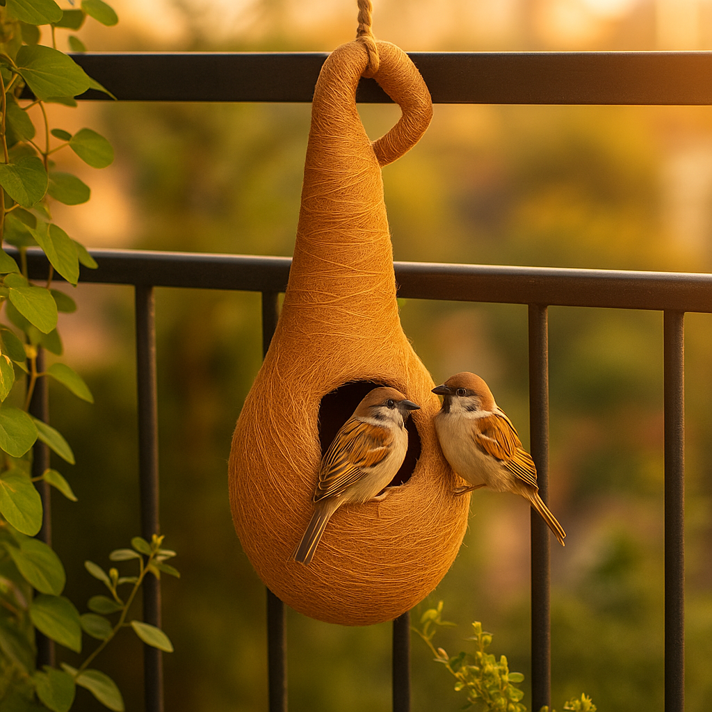 Casa De Amor Natural Bird Nest | Purely Made by Bird Building Technique Bird House (Hanging, Wall Mounting, Tree Mounting)