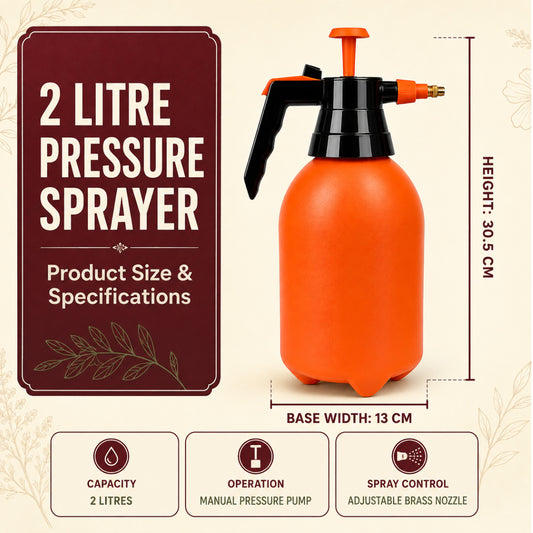 Casa De Amor 2L Spray Pump for Plants, Garden Water Sprayer with Adjustable Brass Nozzle