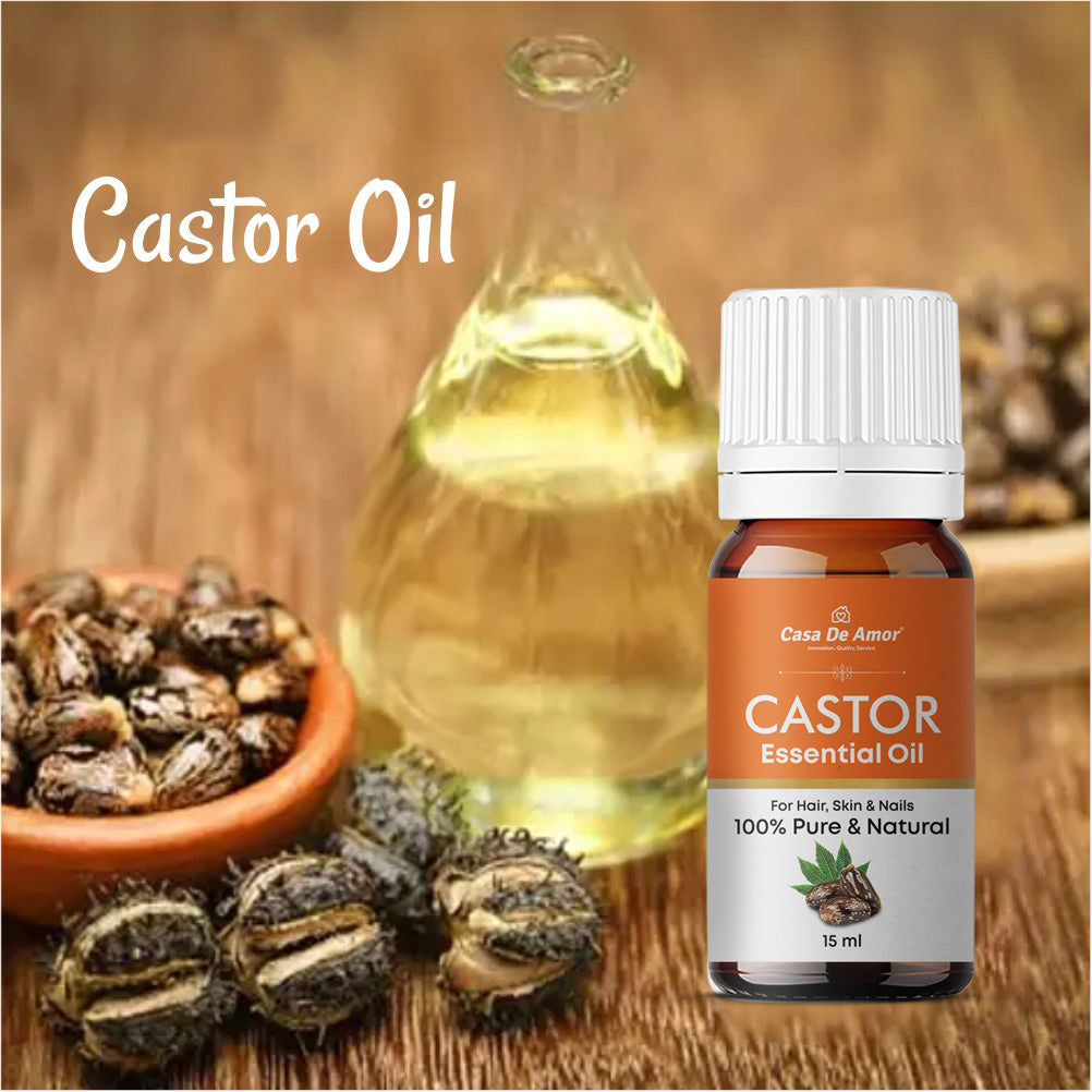 Casa De Amor Natural Cold Pressed Castor Oil for Hair Growth and Skin Care, Eyebrow- 15 ml