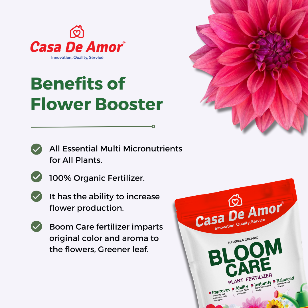 Casa De Amor Bloom Care Organic Essential Fertilizer for Vibrant Blooms and Healthy Plants