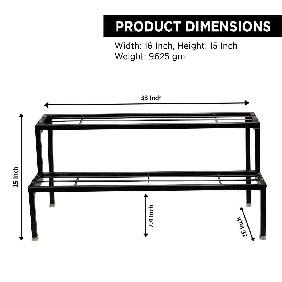 Casa De Amor 2 Step Planter Pot Stand- Outdoor & Indoor Garden Stand (Easy Assembly)