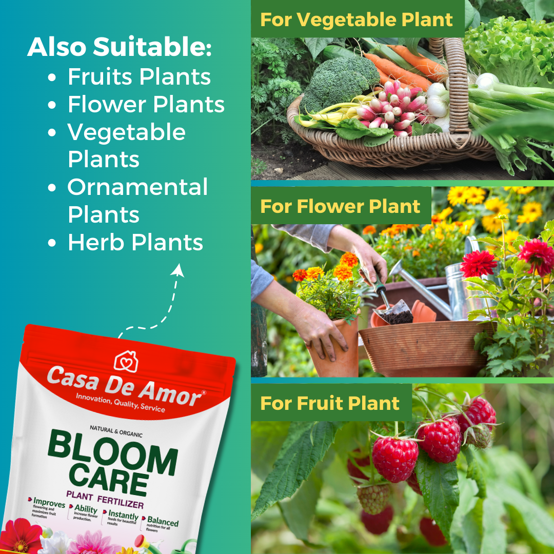 Casa De Amor Bloom Care Organic Essential Fertilizer for Vibrant Blooms and Healthy Plants
