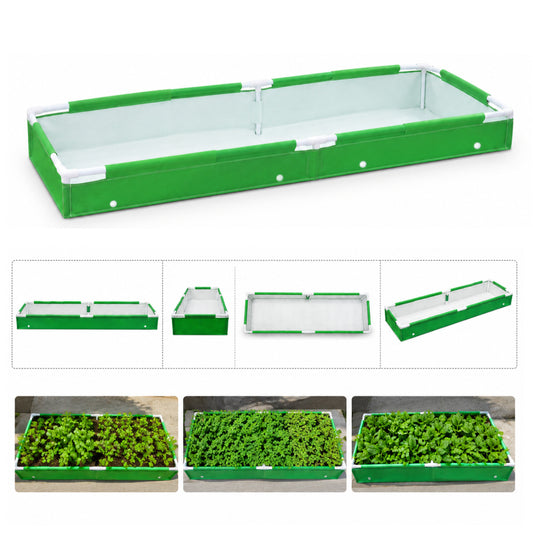 Casa De Amor Rectangular HDPE Grow Bag with PVC Frame, 60 x 24 x 5 Inch, 360 GSM Raised Garden Bed for Spinach, Methi, Coriander & Leafy Greens