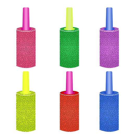 Casa De Amor 1 Inch Pack of 6 Air Stone Cylinder Bubble Diffuser for Aquarium Fish Tank Air Pump Hydroponics