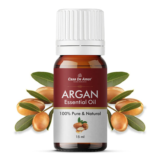 Casa De Amor Argan Oil | Hair Growth, Healthy Hair, Skin Moisturizing, Stretch Marks, Nails & Lips, Eye Puffiness for Men & Women |100% Pure, Organic & Natural | 15 ML
