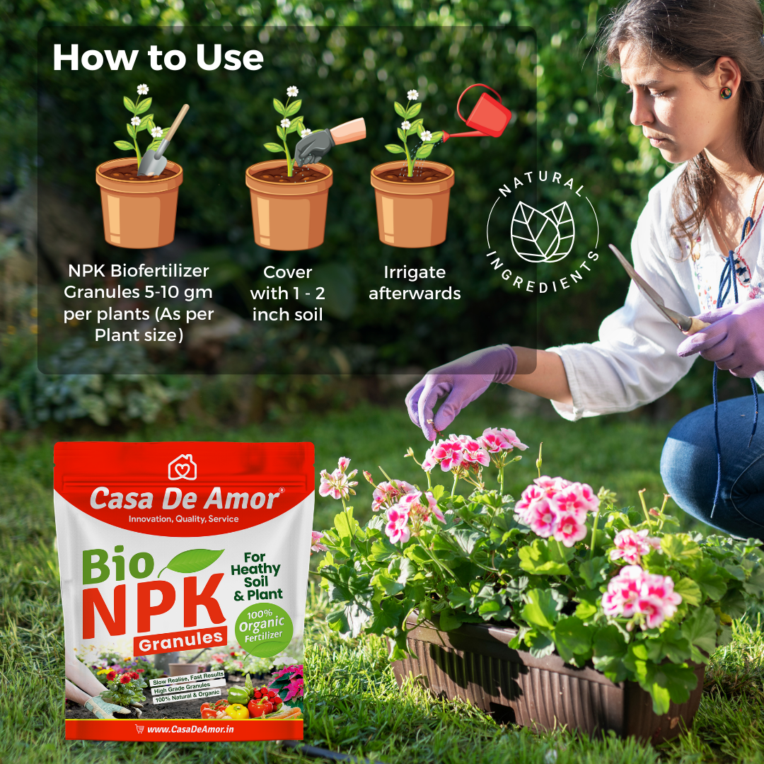 Casa De Amor Organic NPK Bio Fertilizer Granules, Perfect to Use on All Plants and Gardening