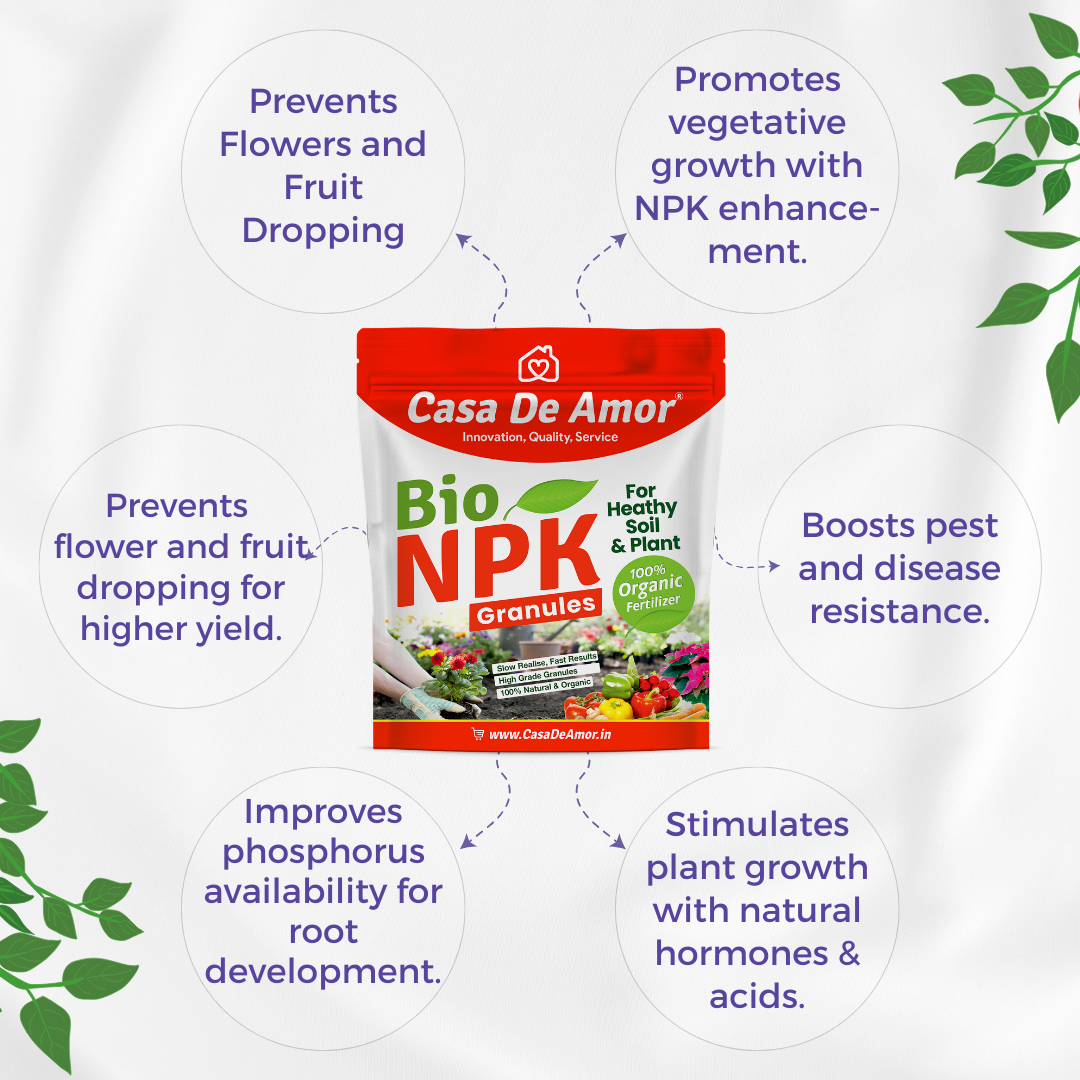 Casa De Amor Organic NPK Bio Fertilizer Granules, Perfect to Use on All Plants and Gardening
