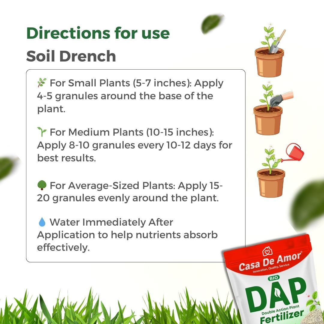 Casa De Amor Bio DAP Plant Food for Home & Garden Plants | Water Soluble | 400 gm Granules