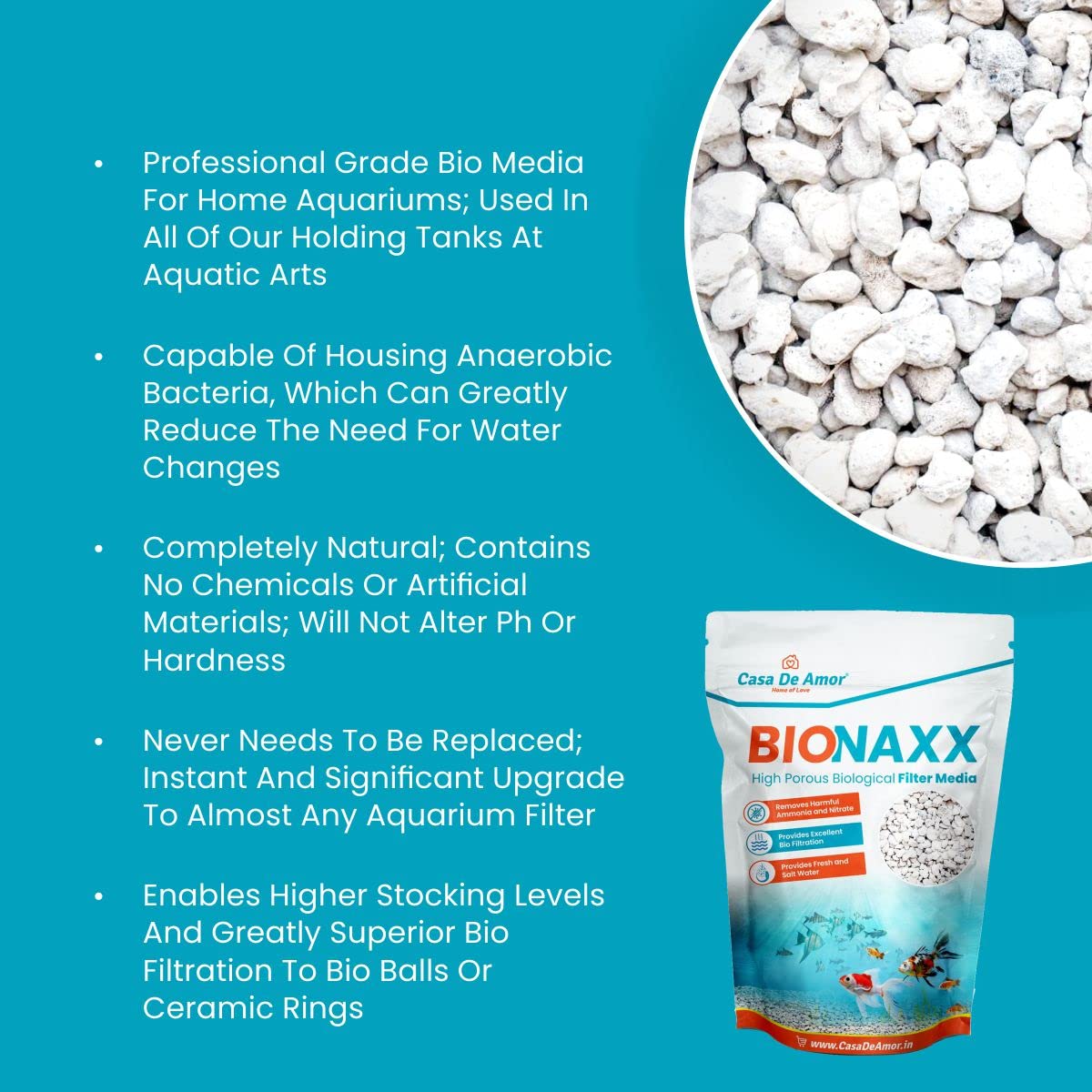 Casa De Amor Bionaxx Natural Biological Bio Filter Media for Aquarium