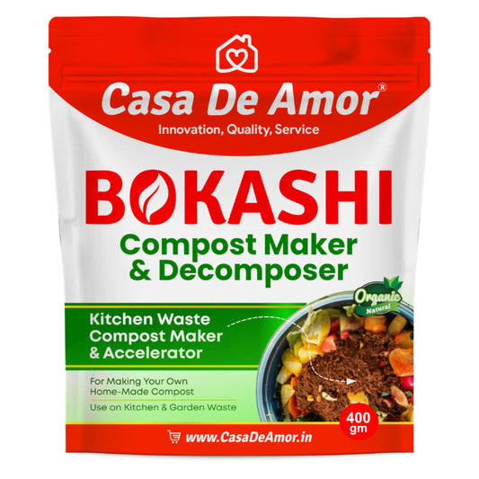 Casa De Amor Bokashi Compost Maker & Decomposer Powder – Ferment & Decompose Kitchen Waste into Organic Plant Food | Odour Control | Fast Composting