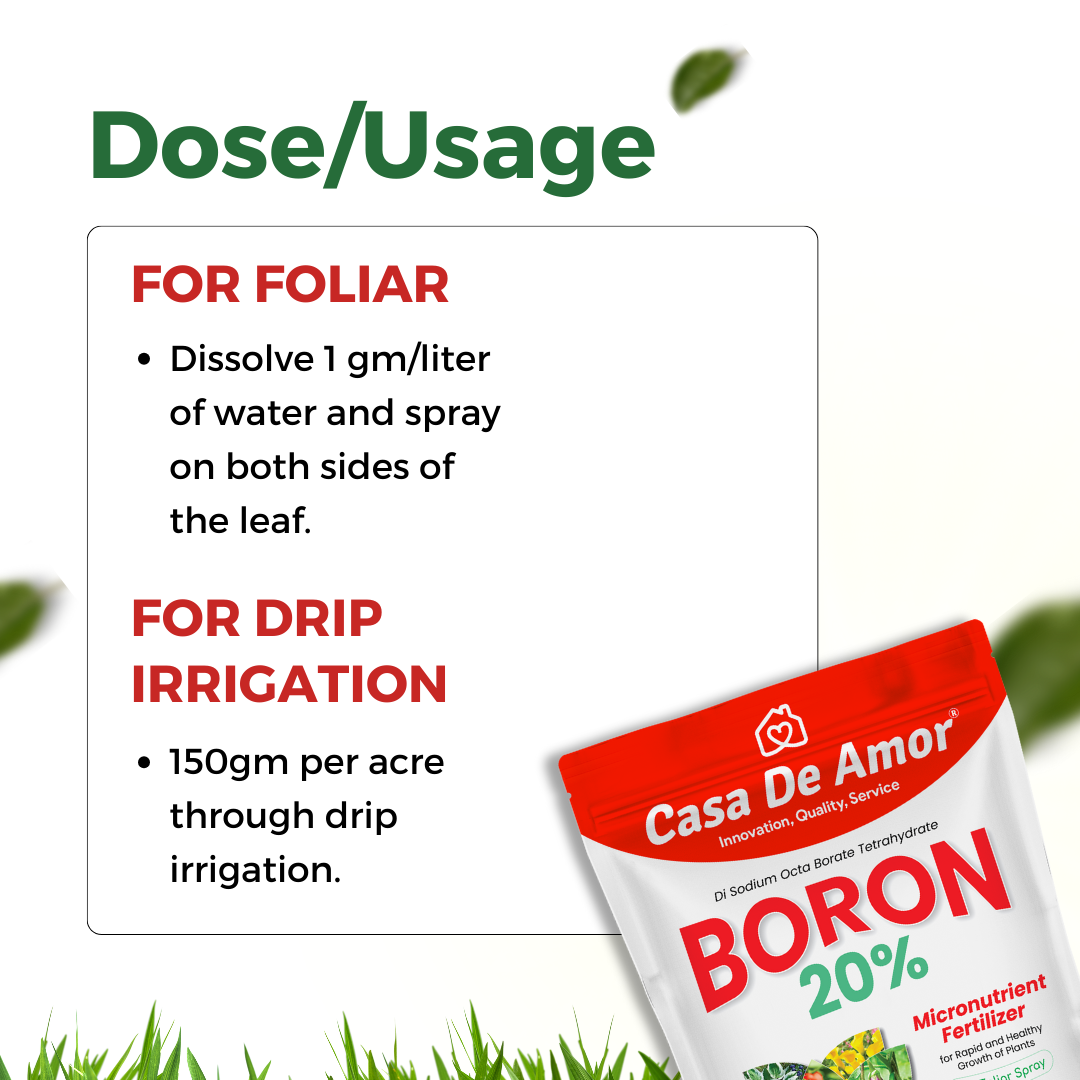 Casa De Amor Boron 20% Micronutrient Fertilizer for Healthy Growth of Vegetable Plants and Gardening