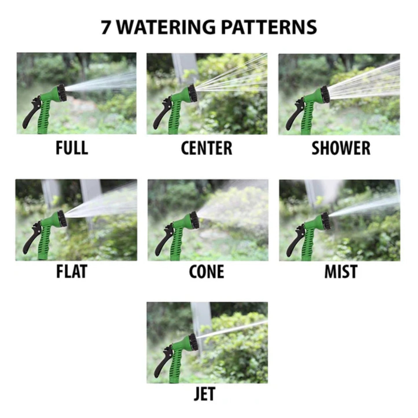 Casa De Amor 1/2 Inch Braided Garden Hose Pipe with Tap Adapter, Clamps & Spray Gun (7 Mode)