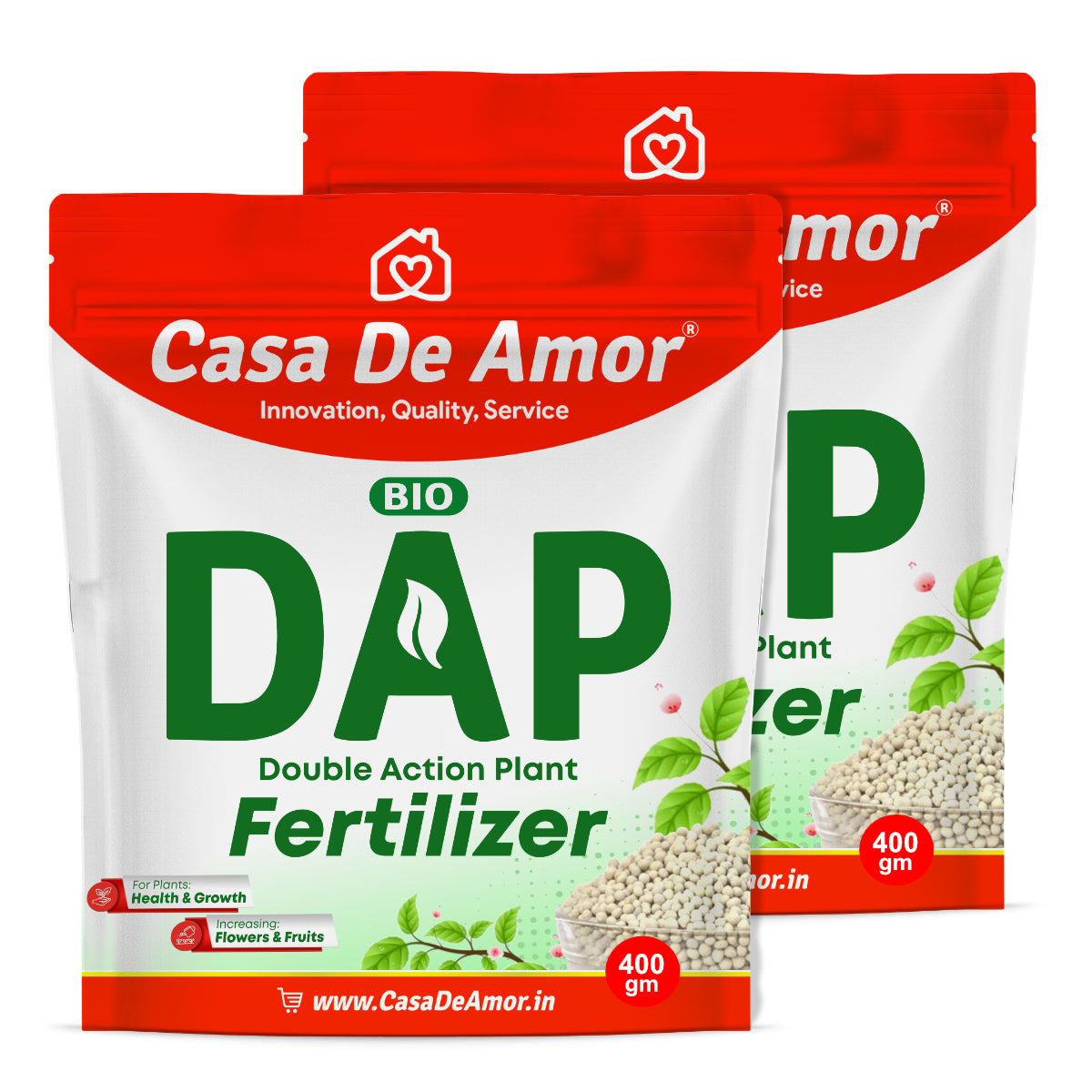 Casa De Amor Bio DAP Plant Food for Home & Garden Plants | Water Soluble | 400 gm Granules