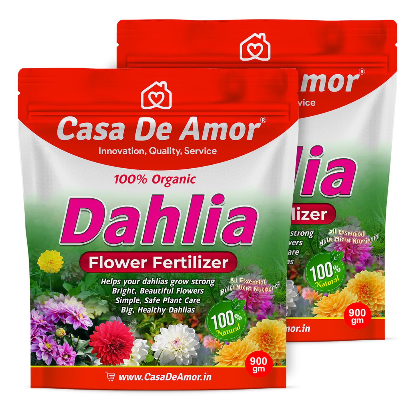 Casa De Amor Organic Dahlia Flower Fertilizer – Boost Blooms for More Size and Beauty