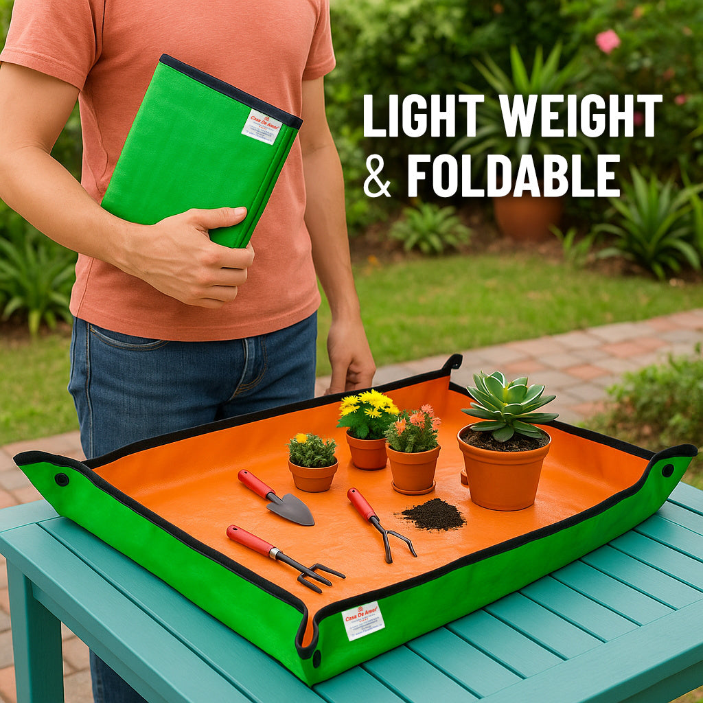 Casa De Amor 75x100CM Gardening Mat Durable HDPE Material with Snap Buttons Waterproof Foldable Perfect for Gardening, Soil Mixing, DIY Projects, or Crafts