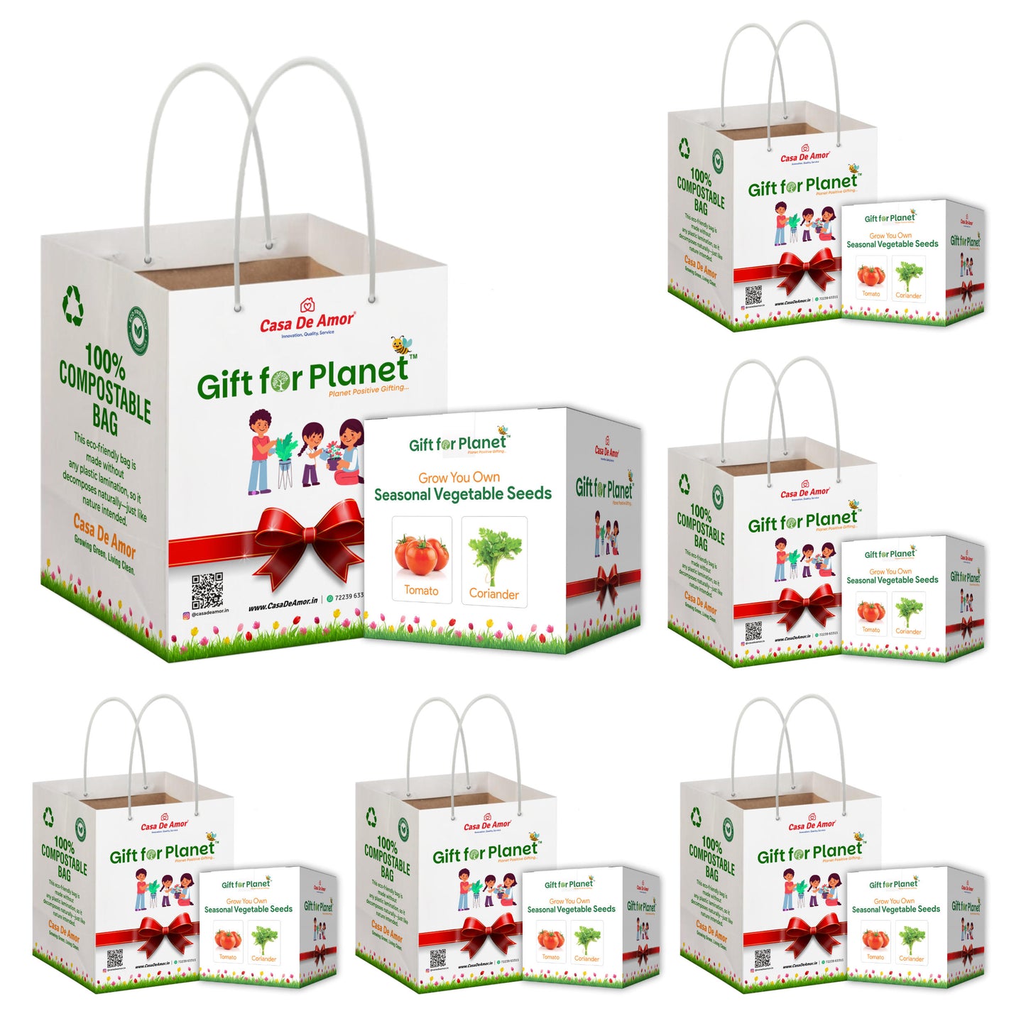 Casa De Amor Gift for Planet Grow Your Own Vegetable Kit for Kids – DIY Gardening Kit with Pot, Seeds, Soil – Eco-Friendly Return Gift