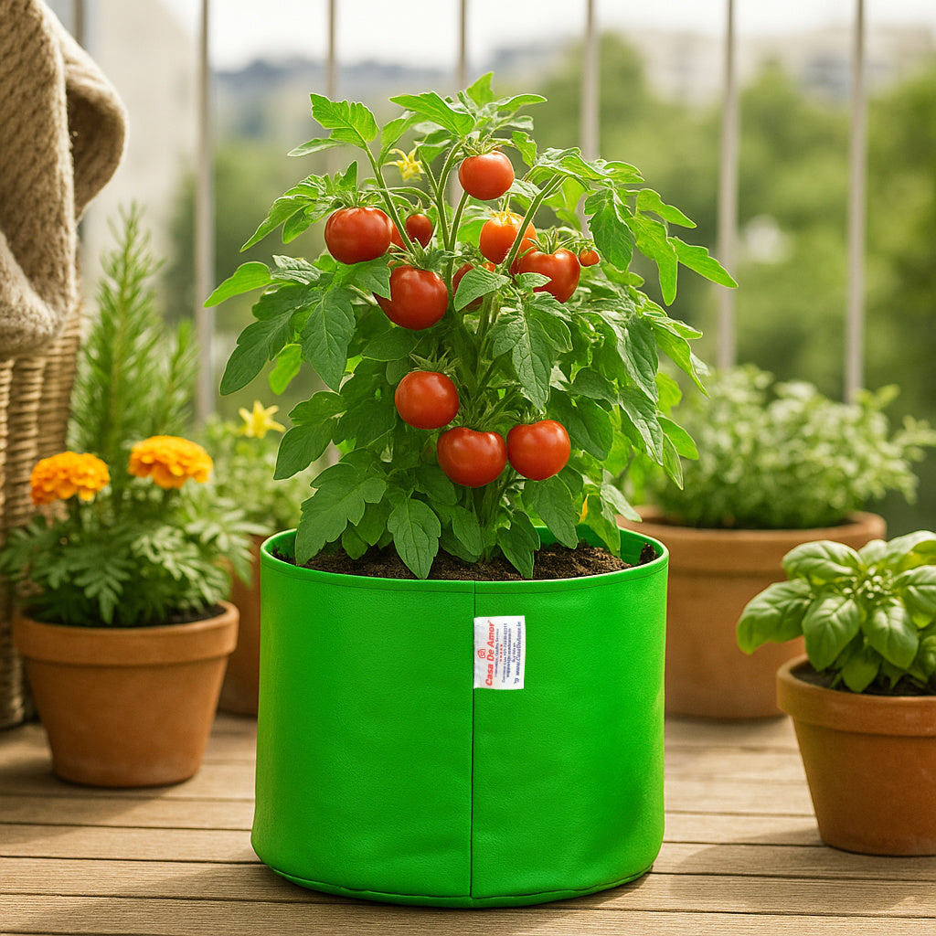 Casa De Amor Terrace Gardening Vegetable and Flower Green Grow Bag (9 X 6 Inch, 260 GSM)
