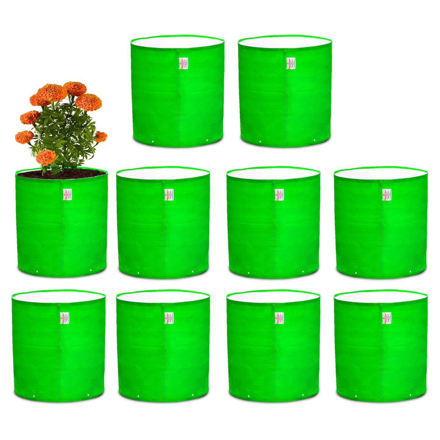 Casa De Amor HDPE Green Grow Bags 9x9 Inches | Terrace Gardening Vegetable, Flower and Herbs | 260 GSM
