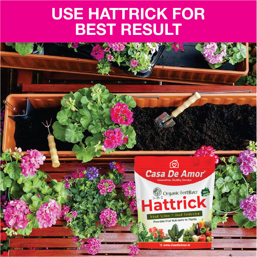 Hattrick, A Complete 100% Natural- Plant Bio-Fertilizer with 3 in 1 Action