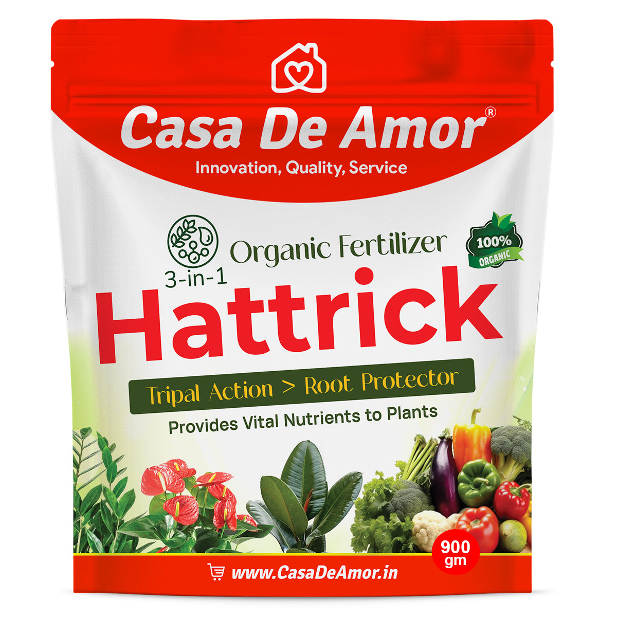 Hattrick, A Complete 100% Natural- Plant Bio-Fertilizer with 3 in 1 Action
