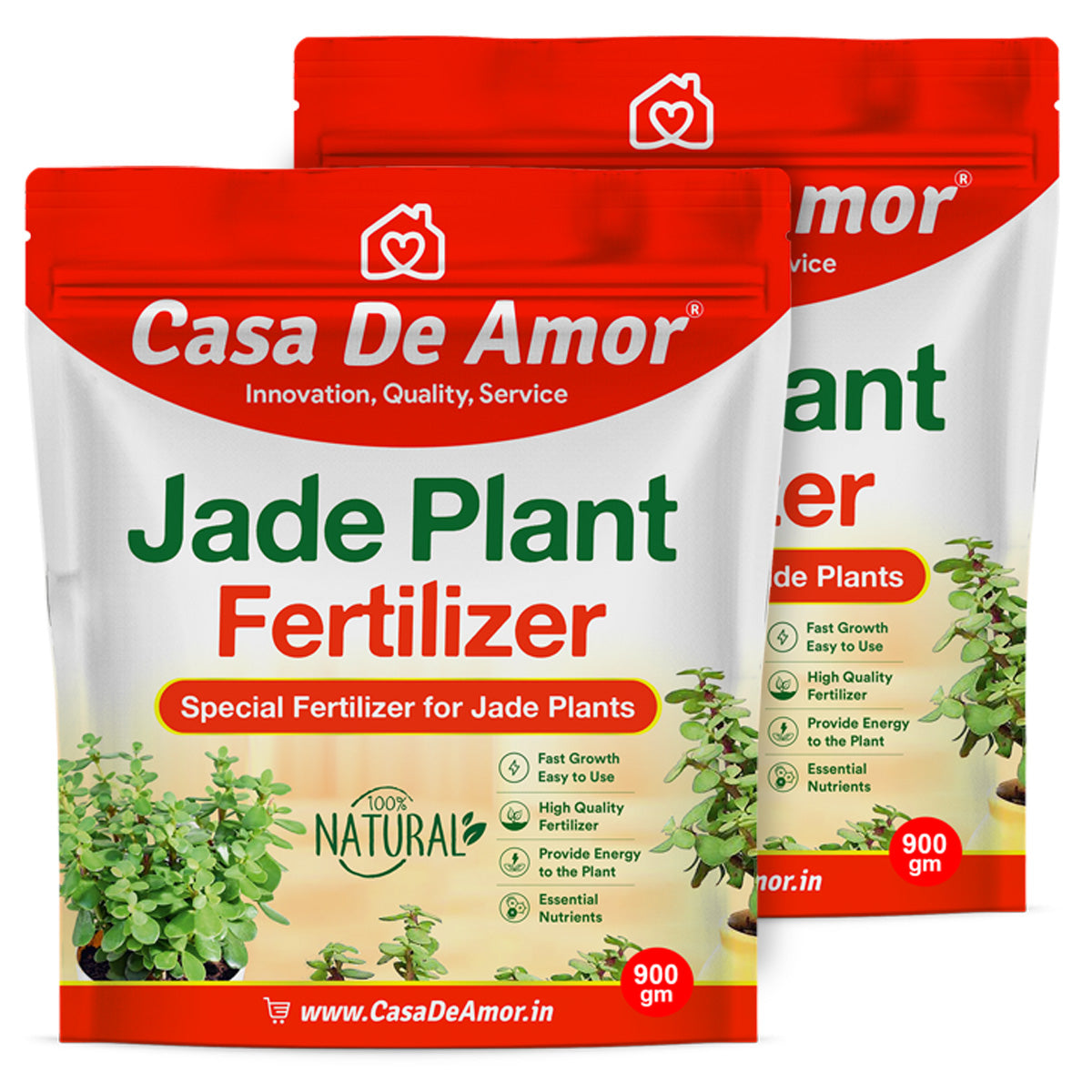 Casa De Amor Organic Jade Plant Fertilizer, Heathier Greener and Shinier Leaves | Jade Good Luck Feng Shui Plant Fertilizer