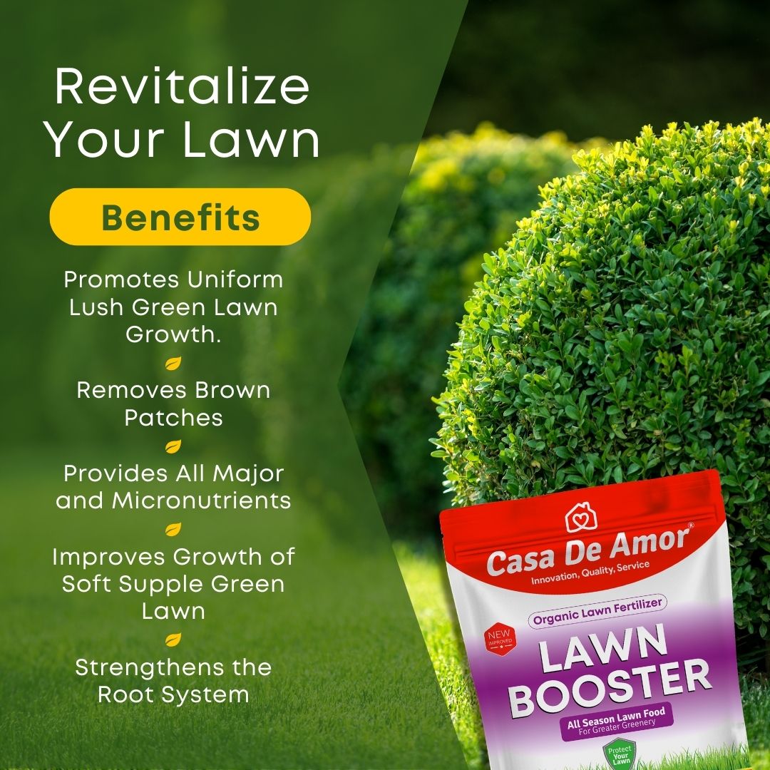 Casa De Amor Lawn Booster, 100% Organic Lawn Bio-Fertilizer, for Lush Green Lawn Grass