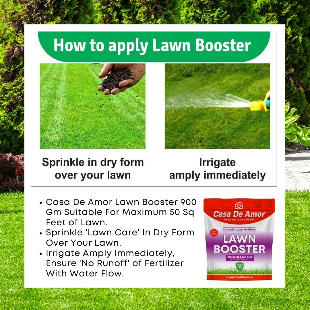 Casa De Amor Lawn Booster, 100% Organic Lawn Bio-Fertilizer, for Lush Green Lawn Grass