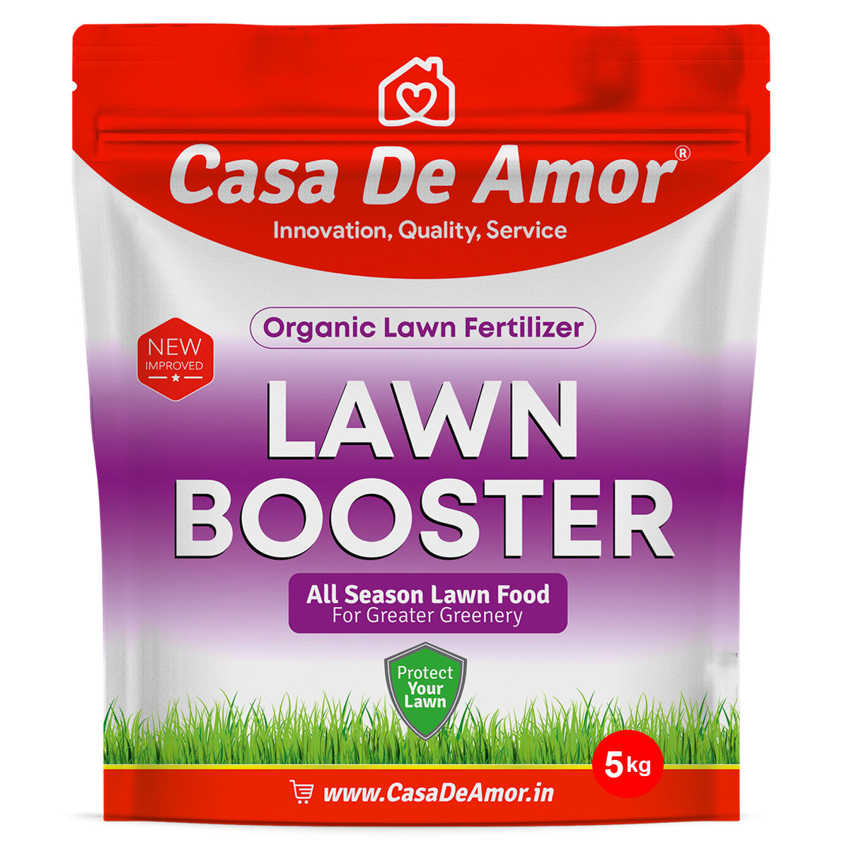 Casa De Amor Lawn Booster, 100% Organic Lawn Bio-Fertilizer, for Lush Green Lawn Grass
