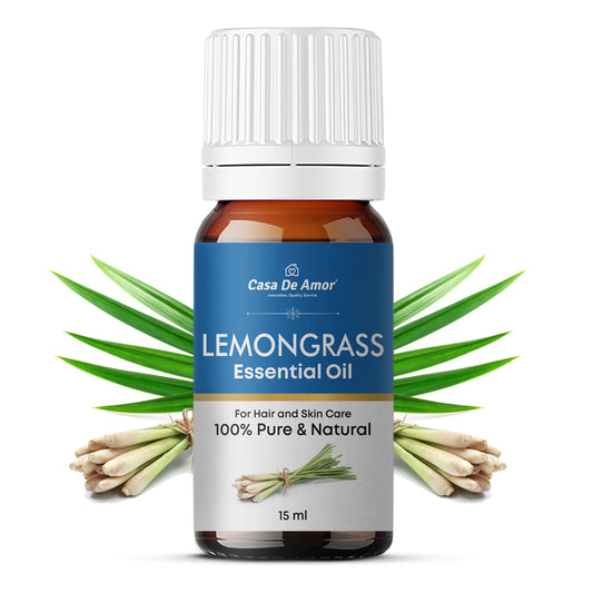 Casa De Amor Lemongrass Essential Oil, 100% Pure, 100ml, for Aromatherapy, Skin, Hair, Bath (15 ml)