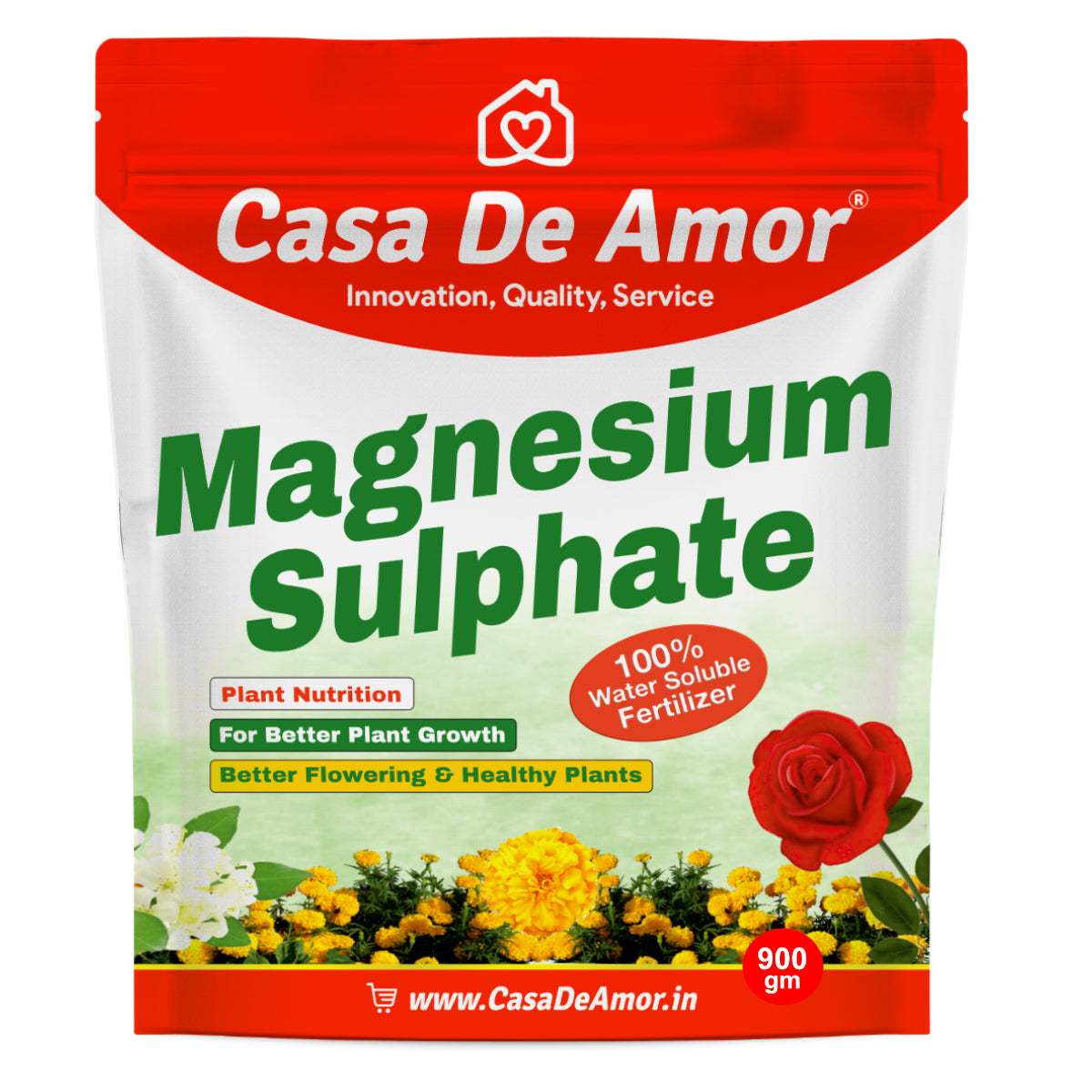 Casa De Amor Magnesium Sulphate for Better Plant Growth, Suitable for all types of plants - flowers, vegetables, indoor plants, outdoor plants