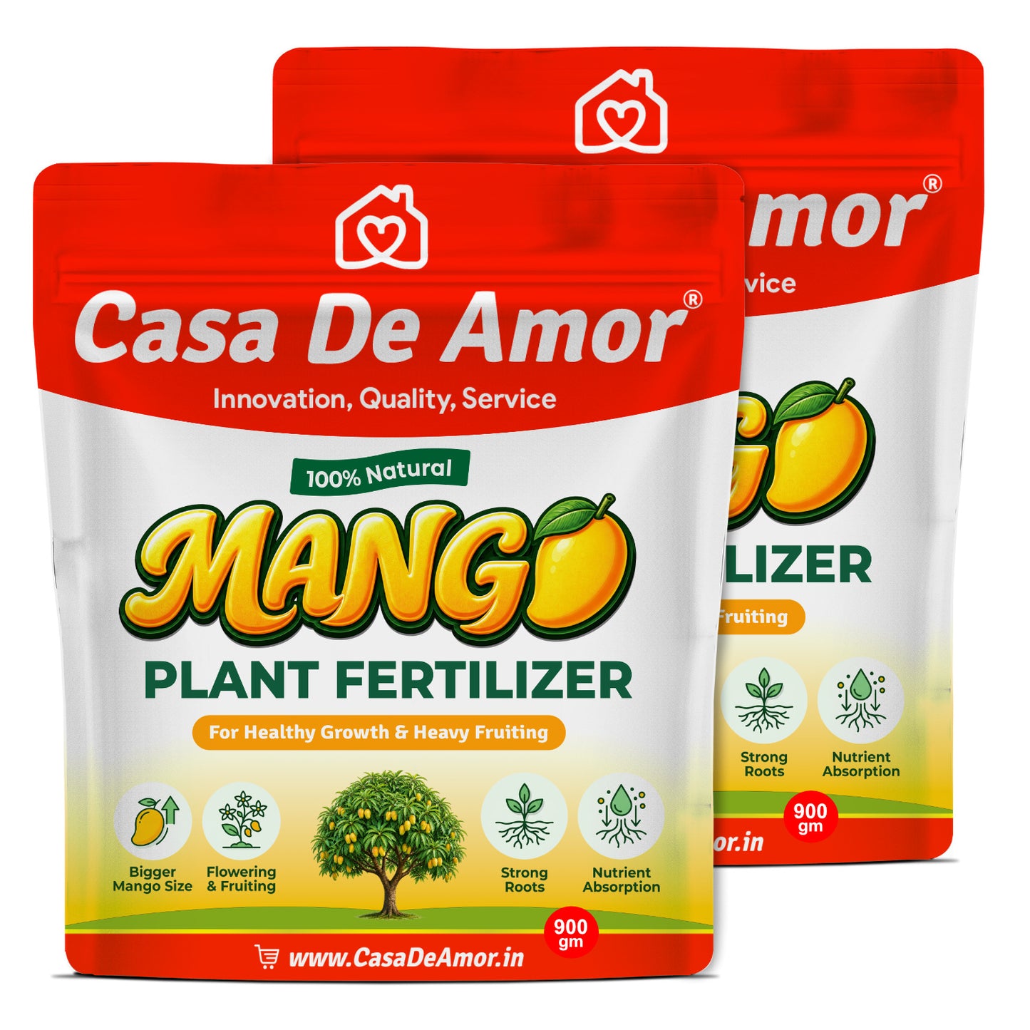Casa De Amor Mango Plant Fertilizer for Faster Growth, Flowering & Fruiting | Improves Mango Size & Taste | Suitable for All Mango Trees & Plants | Natural Nutrient Formula