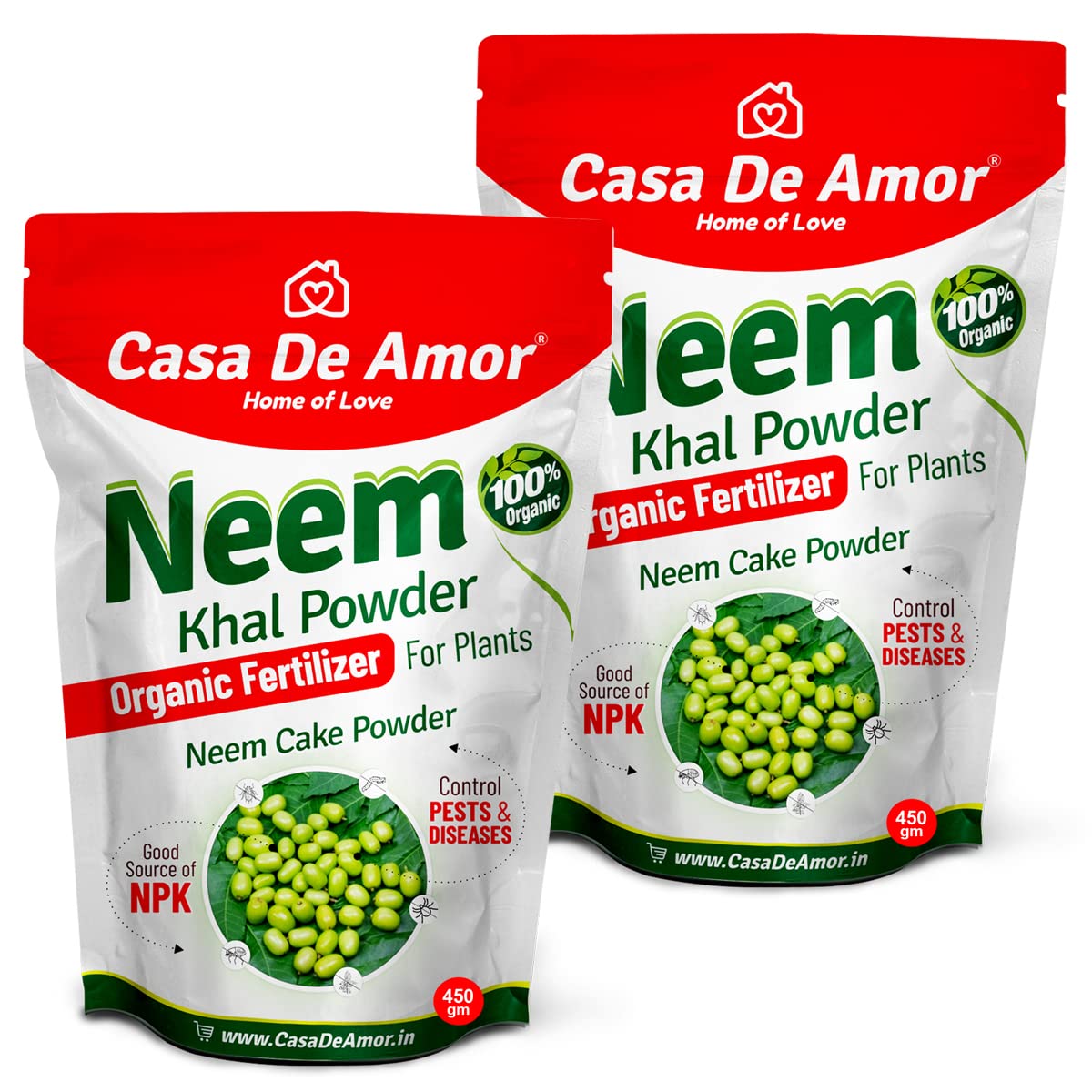 Casa De Amor Neem Cake Powder Organic Fertilizer and Pest Repellent for Plants (Also Known Neem Khal Powder)
