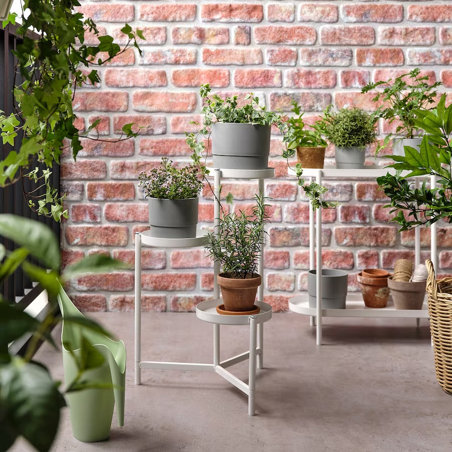 Shelves/Different Levels Plant Stand, Indoor & outdoor- white (58 cm)