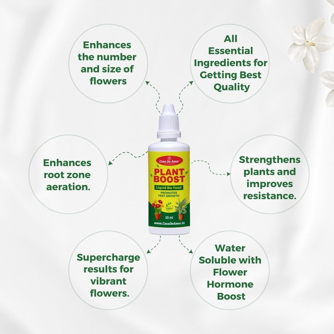 Casa De Amor Plant Boost Liquid Bio Food (3 x 50ml) | Organic Growth Booster for Faster, Healthier Plants | Ideal for Vegetables, Flowers, Herbs & Indoor Plants