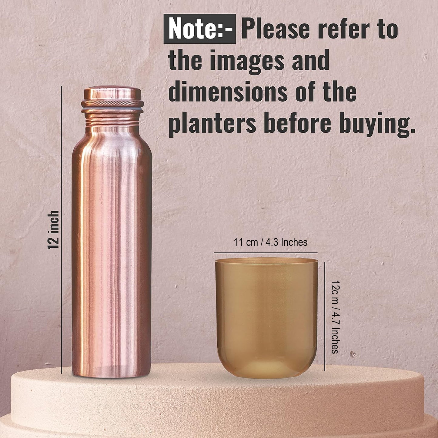 Casa De Amor Round Metal Planter for Home Decor (4.3 inches/Pack of 2)