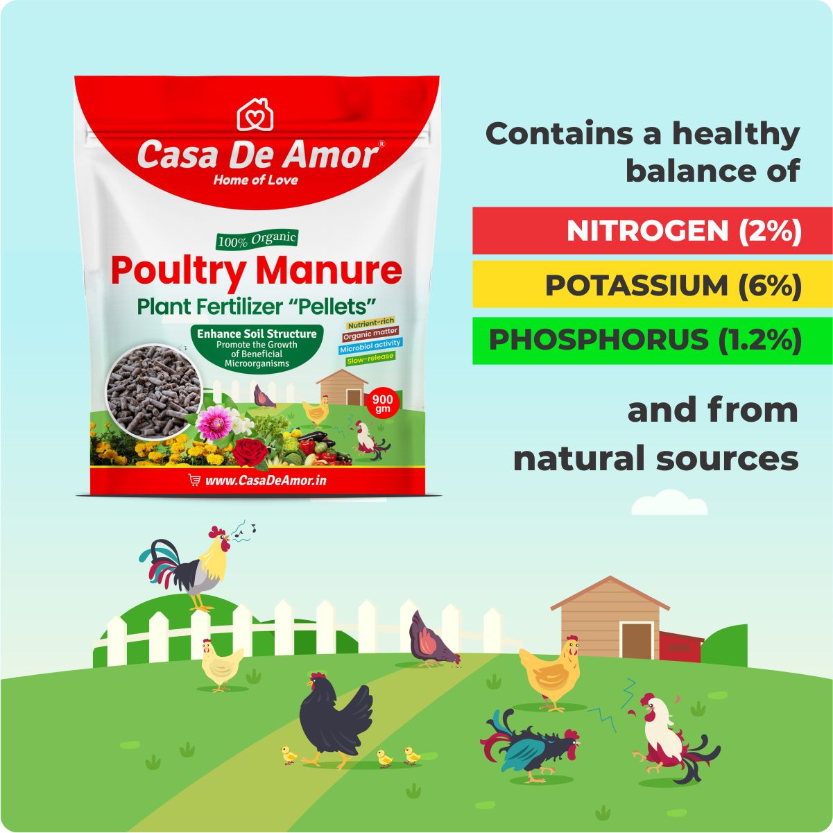 Casa De Amor Poultry Manure Organic Fertilizer Pellets | Sustainable and Nutrient-rich Solution for Plants
