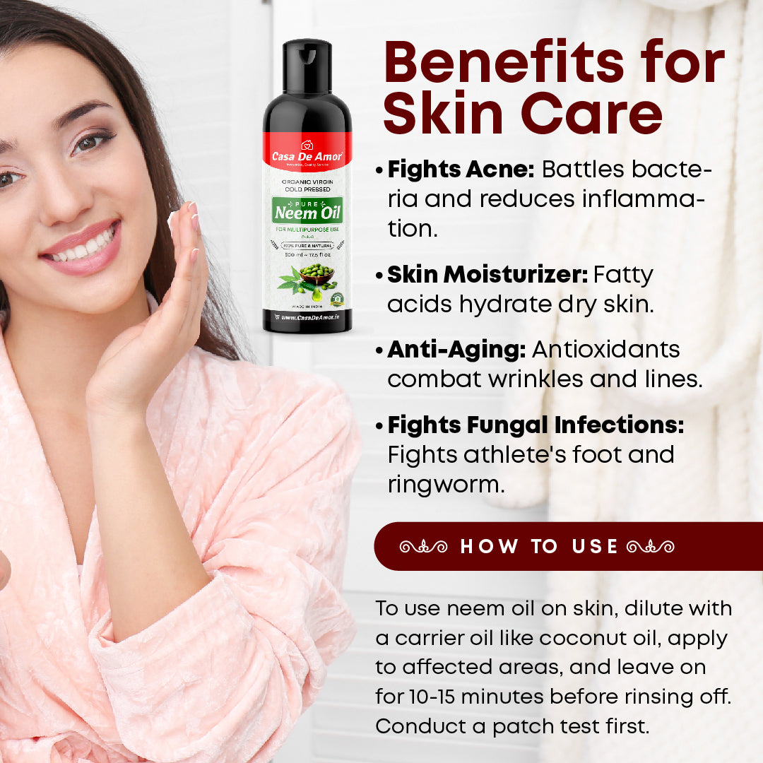 Casa De Amor 100% Pure Cold Pressed Neem Oil for Hair and Skin Care (Multipurpose Use)