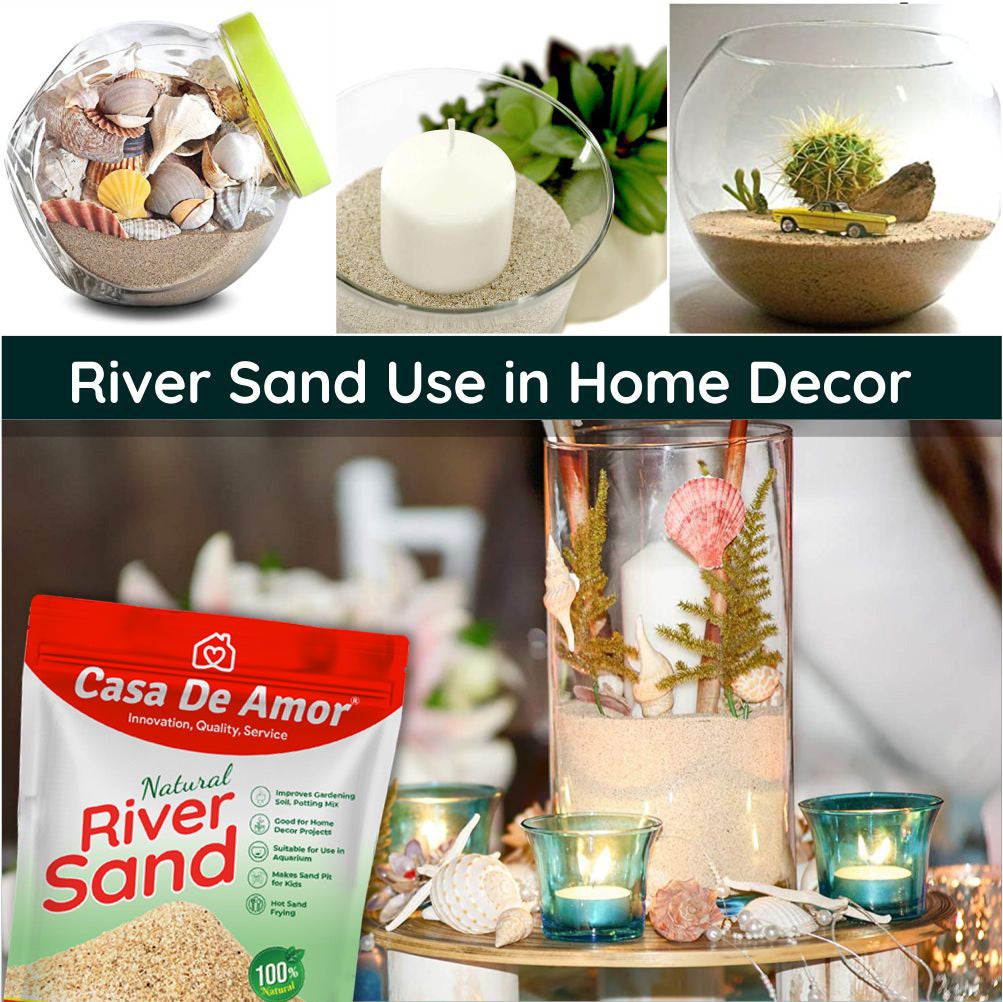 Casa De Amor Natural River Sand | Aquarium Sand Substrate | Pure Organic Plants Soil Mix Additive Adenium Cactus Succulent Bonsai | Use in Havan Pujan