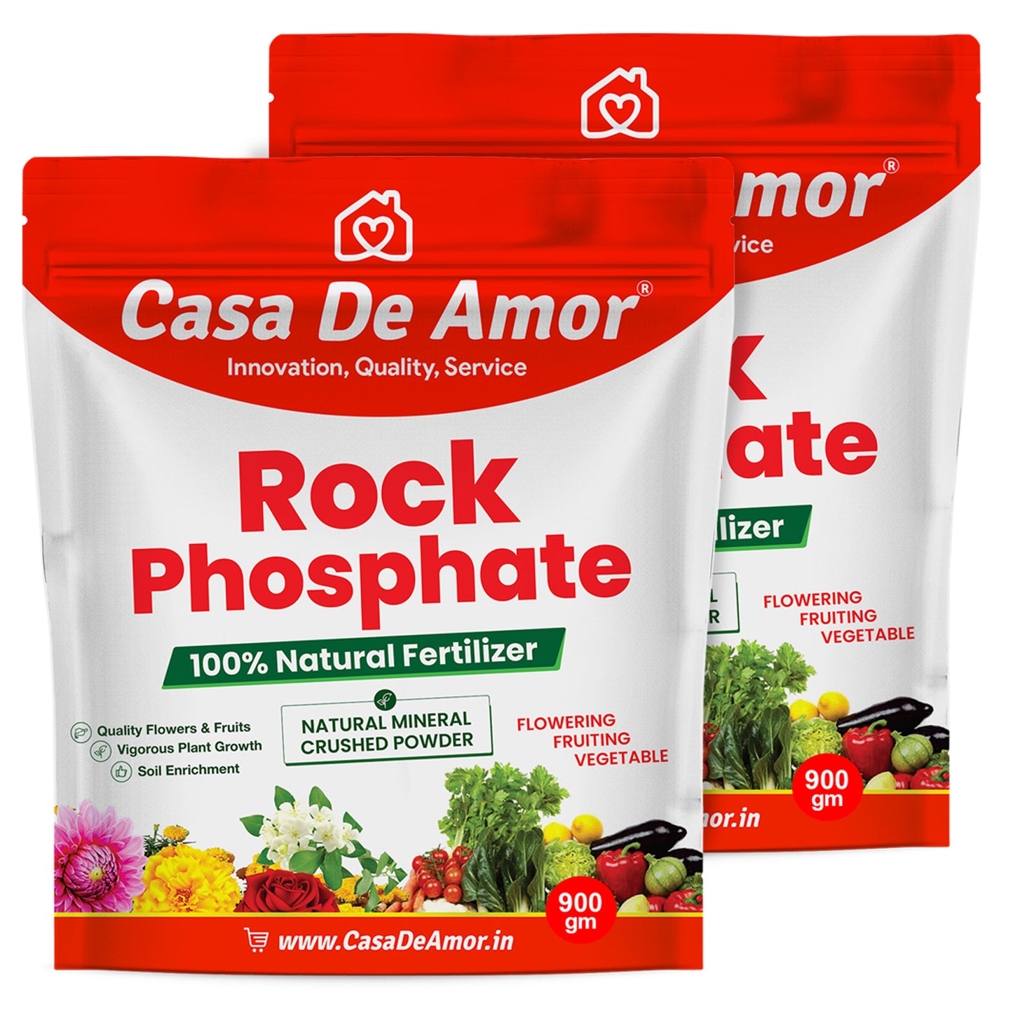 Casa De Amor Natural & Mineral Rock Phosphate Fertilizer All Purpose Crushed Powder for Fruiting and Flowering Plants