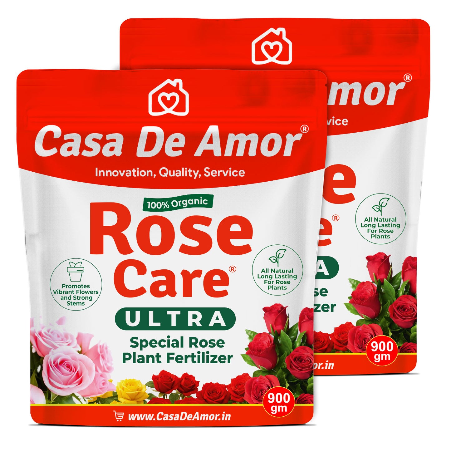 Casa De Amor Organic Rose Care Ultra Fertilizer – for Rose Plants | 100% Natural, Boosts Flowering 40%