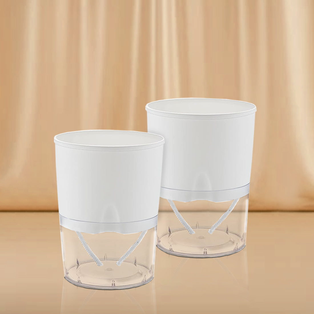 Casa De Amor Self Watering Pots for Home Decor, Living Room, Tabletop | Plants not Included | Cocopeat Free ( Round Pot )