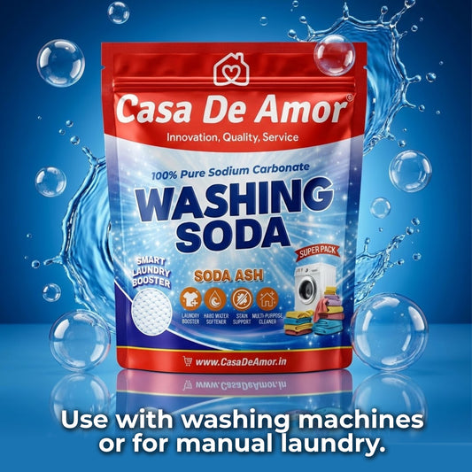 Casa De Amor 100% Pure Soda Ash Washing Soda Powder odium Carbonate Laundry Booster, Stain Remover, Hard Water Softener, Multi-Purpose Cleaner