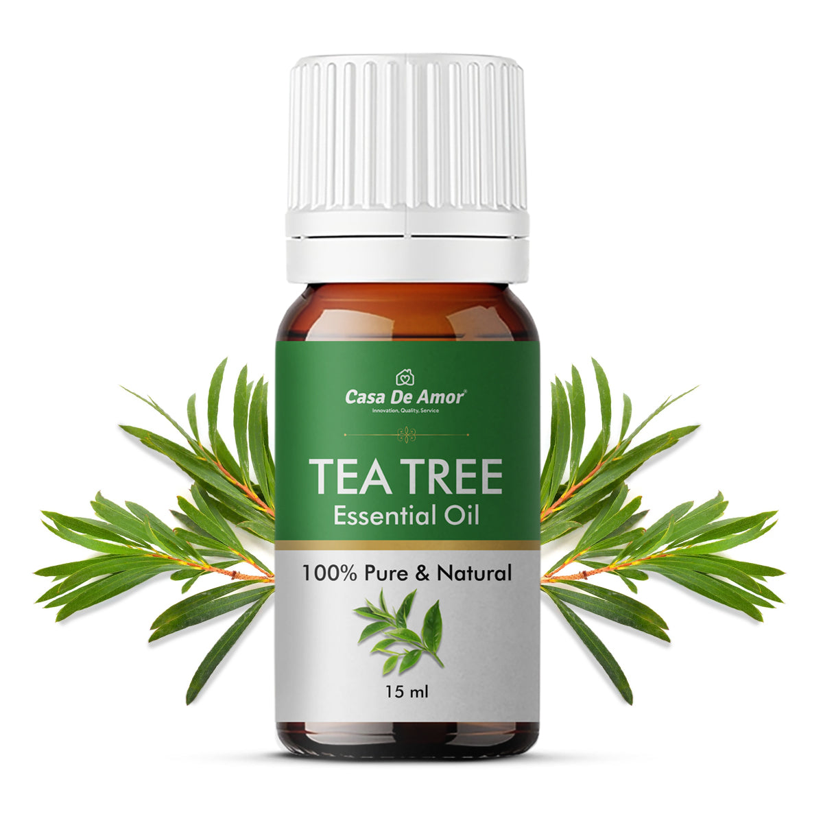 Casa De Amor Tea Tree Oil | For Skin, Hair, Face | Reduces Acne, Promotes Blemish Free Skin, Improves Hair Growth | 15ML