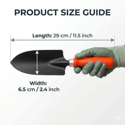 Casa De Amor Garden Trowel 1 Pc, Metal Blade Hand Shovel with Ergonomic Handle for Digging, Planting, Transplanting, Soil Loosening, Balcony, Indoor & Outdoor Gardening Tool