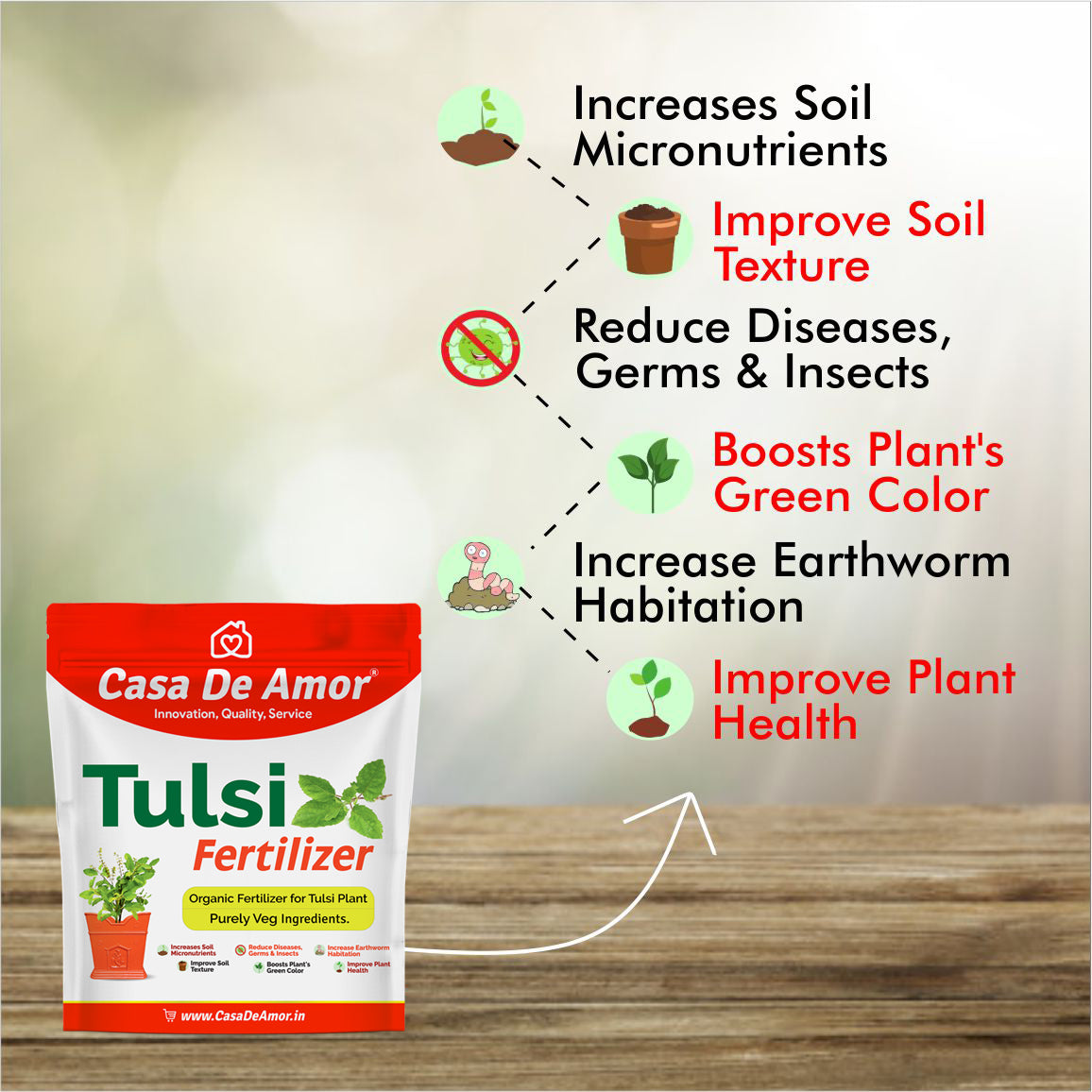 Organic Tulsi Fertilizer for tulsi plant in Balcony, Terrace & Home Gardening