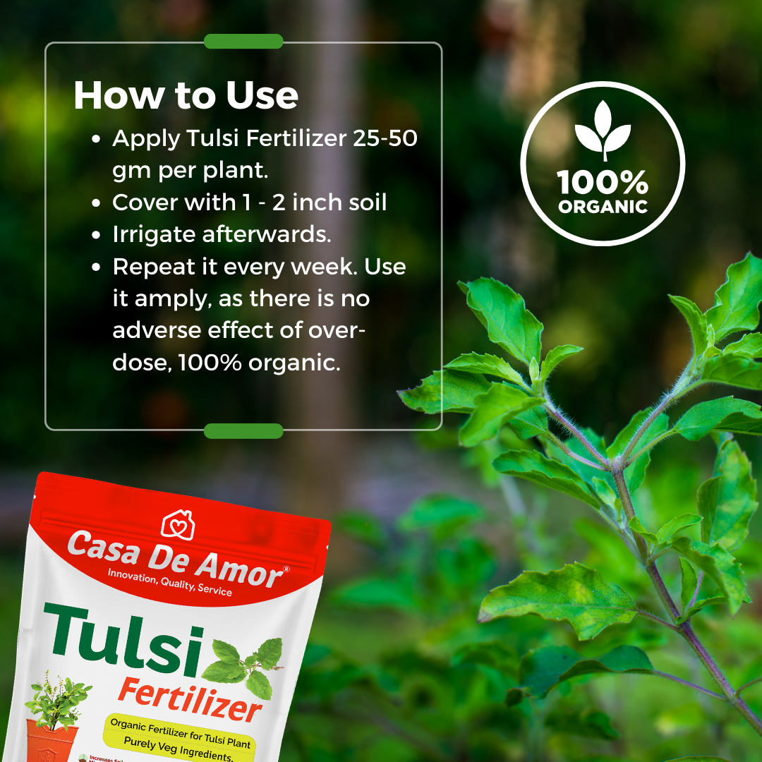 Organic Tulsi Fertilizer for tulsi plant in Balcony, Terrace & Home Gardening